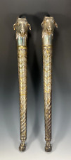 A pair of South Arabian Mixed Metal Ram Head Finial Staff Ex. Giraud Foster Coll picture