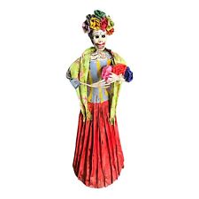 Day Of The Dead Frida Kahlo Skeleton Paper Mache HAND MADE MEXICO Folk Art - 30” picture