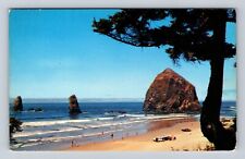 Cannon Beach OR-Oregon, Haystack Rock And The Needles, Antique Vintage Postcard picture