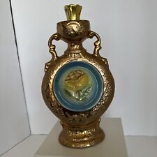 Jim Bean Regal China Gold w/Yellow Rose Decanter Excellent Condition 11.5