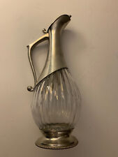 NEIMAN MARCUS Glass & Pewter Decanter Carafe Pitcher MADE IN FRANCE 11