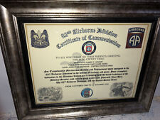 82ND AIRBORNE DIVISION / COMMEMORATIVE - CERTIFICATE OF COMMENDATION picture