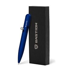 Bastion Mini Bolt Action Pen Slim Aluminum Blue Ballpoint EDC Small Pocket Pen picture