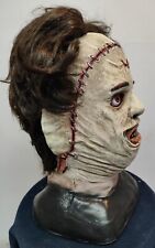 Leather Face Bust - Latex foam filled with hair and cristal eyes. Lifesize 1:1 picture