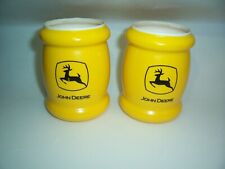 2 John Deere Yellow Rubber Can Koozies With Black Logo  picture