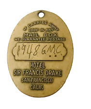Vtg Sir Francis Drake San Francisco CA Hotel Key Fob #1948 GMC Brass Western Int picture