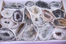 Large Oco Agate Geode Box 18 Pc. Bulk Natural Crystal Druzy Halves Polished Face picture