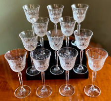 12 Blown Crystal Wine Glasses, Vintage Mikasa, 