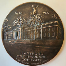 Vtg Hartford Fire Insurance Co Brass Paperweight Coin Whitehead Hoag Advertising picture
