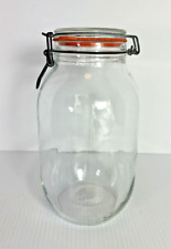 Vintage Triomphe France 1970's Clear 3 Liter Canister with Bale Lid picture