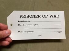 WWII US ARMY PRISONER OF WAR SLIP TAG picture