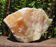 Natural Orange Calcite Crystal Rough and Raw Piece 879 Grams Chunk From Mexico picture