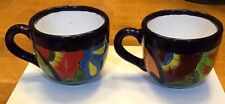 Talavera Mexican Pottery Coffee Tea Mug Cup Hand Painted Set Of 2 picture