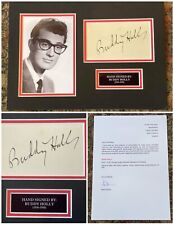 Stunning, Custom Matted, BUDDY HOLLY Hand Signed Cut Signature Piece and Photo picture