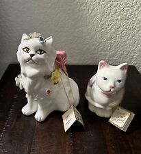 Vintage Set Hand Painted Artistic Gifts Porcelain Cats 1988 picture