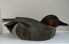 Green Winged Teal Duck Drake Hand Carved & Signed picture