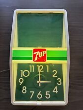 Vintage 7 Up Hanging Wall Clock Menu Board Sign Advertisement  Lights Up  Nice picture