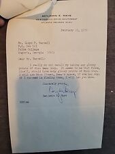 Signed Letter From Benjamin Mays, Former Morehouse College PRESIDENT picture