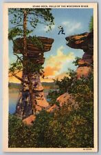 Stand Rock Dells of the Wisconsin River Wisconsin linen Postcard picture
