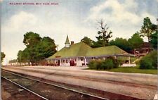 Postcard Railway Station Train Depot in Bay View, Michigan picture