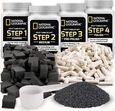 NATIONAL GEOGRAPHIC Rock Tumbler Media Rock Polishing Supplies Kit 4 Stage Grit picture