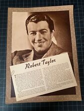 Rare Vintage 1940 Robert Taylor Portrait & Bio picture
