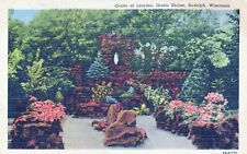 Grotto Of Lourdes' Grotto Shrine Rudolph Wisconsin Vintage Linen Post Card picture