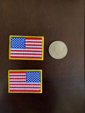 (2) Small American Flag Patch iron on - 1.75