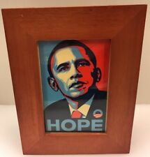President Barack Obama 2008 HOPE sticker 4 x 6 Shepard Fairey Wood Frame Framed picture