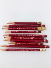 Vintage Eberhard Faber Colorbrite Colored Pencils Red Medium 2126 4126 Lot of 10 picture
