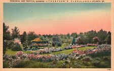 Vintage Postcard 1930's Perennial Tropical Gardens Thompson's Floraland Atl. GA picture
