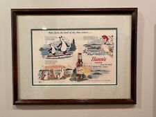 VINTAGE FRAMED HAMM’S BEER ADVERTISEMENT FEATURING THE HAMM’s BEAR picture
