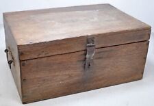 Antique Wooden Large Merchants Cash Chest Box Original Old Hand Crafted picture
