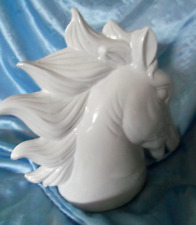 Vintage White Porcelain Horse Head Bust 9 1/2