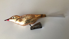 Antique Blown Glass Bird Clip on Christmas Ornament Spun Glass Tail West Germany picture