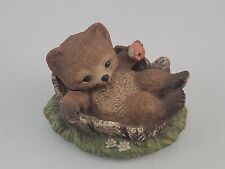 Vintage 1986 Masterpiece by Homco Porcelain Brown Bear Figurine with Apple picture
