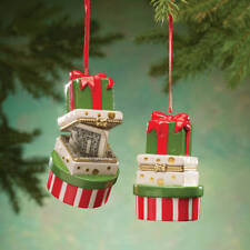 Stacked Presents Heirloom Trinket Box Hanging Christmas Ornament Gift Holder picture