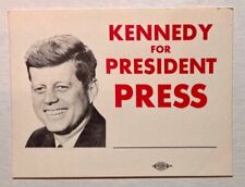 John F. Kennedy PRESS pass 1960 campaign picture