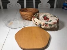 Longaberger 8” Generations Basket 2001 w/  Protector, Liner, Lid, Nice Combo picture