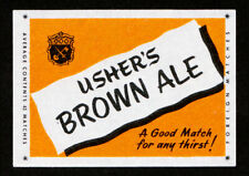 USHER'S BROWN ALE 🔥 VINTAGE MATCHBOX LABEL picture
