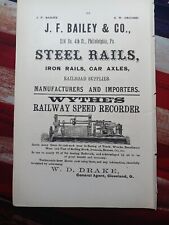 ☆1881 Print Ad ~ WYTHES RAILWAY SPEED RECORDER ~ W. D. DRAKE Cleveland Ohio  picture
