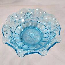 LG Wright Glass Bowl Panel Blue Glass Grapes and Leaves 10