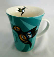 Oscardo Native Inuit Art Mug from Canada Hummingbird Teal Design Coffee Tea NEW picture