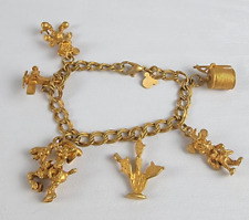 Vintage Disney Gold-Tone Charm Bracelet 7