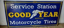Good Year  Motorcycle Tires Tires Porcelain Enamel Sign  36 x 18 Inches picture