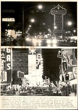 LG980 1970 AP Wire Photo LAS VEGAS STRIP DIMS WHILE DOWNTOWN SHINES DUNES HOTEL picture