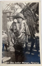 1941 SAN BLAS INDIAN WOMAN PANAMA Postcard Colon Province Manzillo Island A8 picture