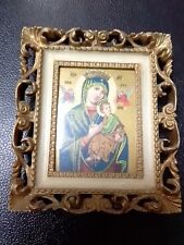 Vintage Lithograph Mary Jesus Madonna Child Hong Kong Small Miniature Christian  picture