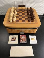 Longaberger Game Basket Wood Chess & Checkers Set 2001 Father’s Day Signed READ picture