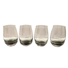 Set of 4 Mikasa Swirl Smoke Stemless Wine Glasses Drinkware Barware picture